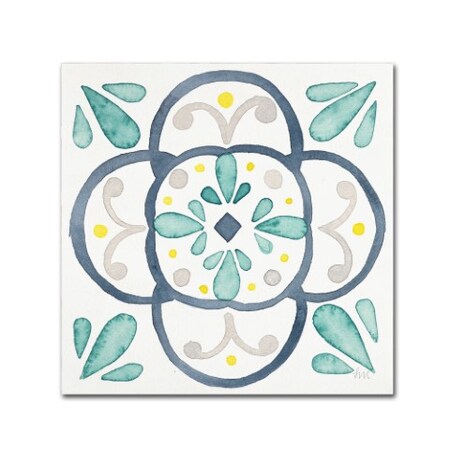 Garden Getaway Tile VII White by Laura Marshall, 14x14-Inch Canvas Wall Art